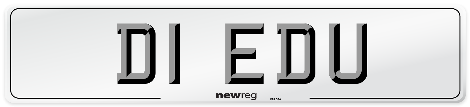 D1 EDU Number Plate from New Reg